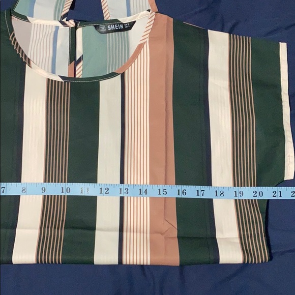 Shein Warm Tie Hem Striped Top - Picture 7 of 10